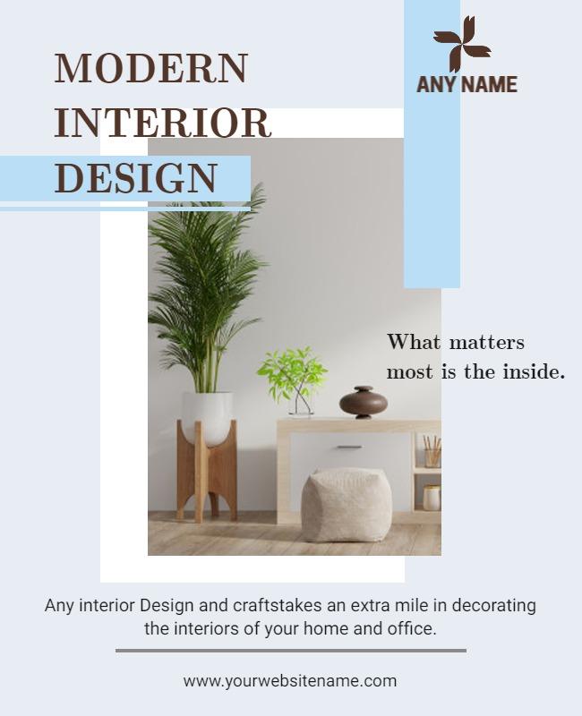 Modern Minimalist Interior Design Showcase Poster Template