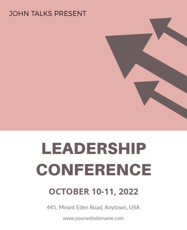 Modern Minimalist Leadership Conference Poster Template
