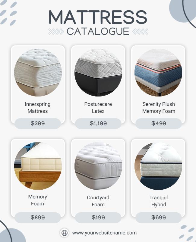 Modern Minimalist Mattress Catalogue Design Poster Template