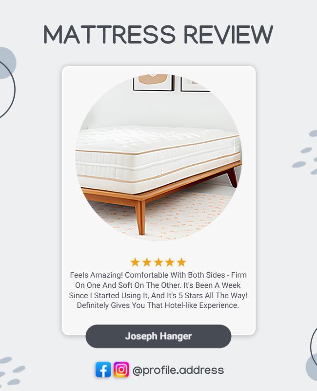 Modern Minimalist Mattress Review with Five Stars Poster Template
