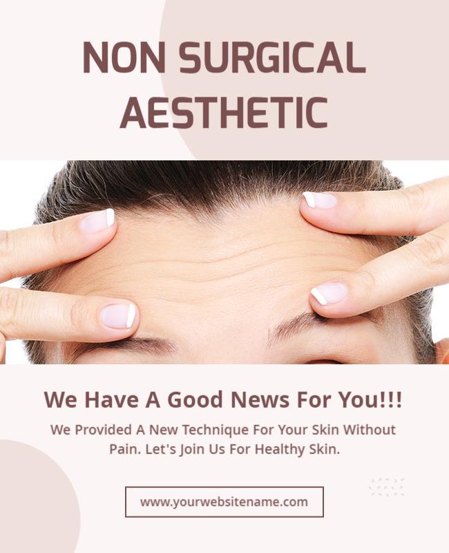 Modern Minimalist Non Surgical Aesthetic Skincare Poster Template
