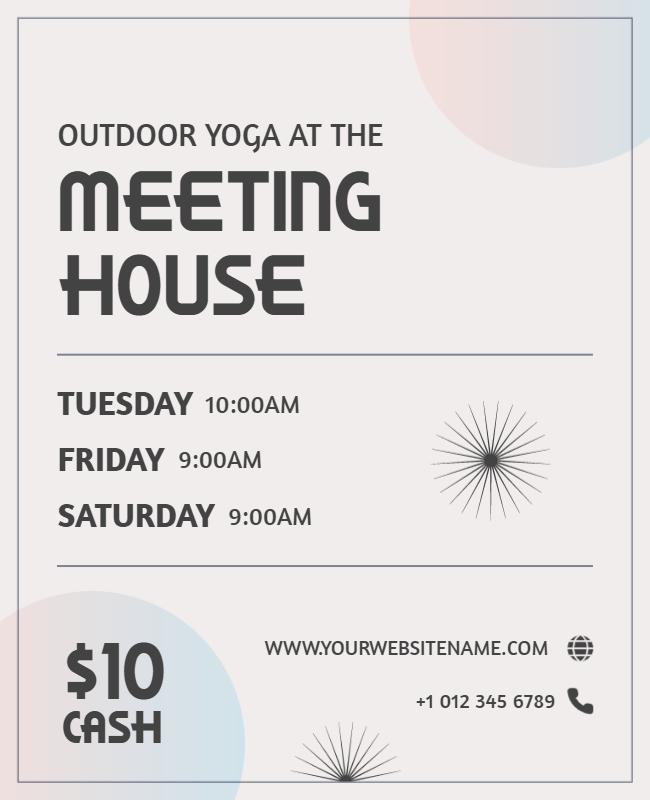 Modern Minimalist Outdoor Yoga Class Schedule Poster Template