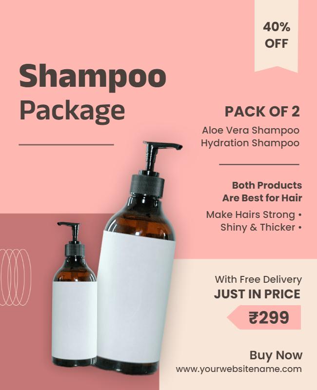 Modern Minimalist Promotional Shampoo Package Poster Template