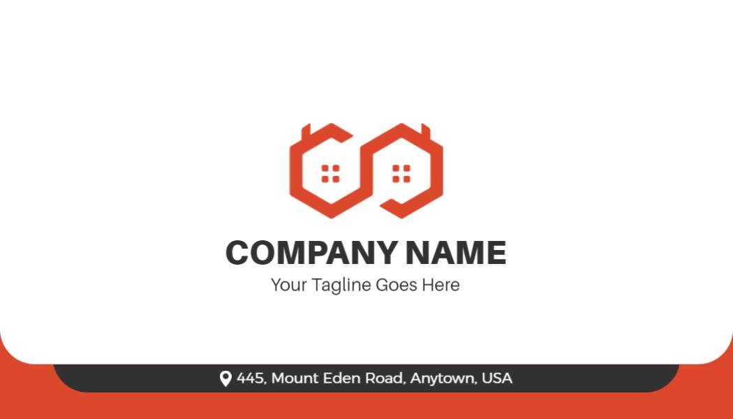 Modern Minimalist Real Estate Company Business Card Template