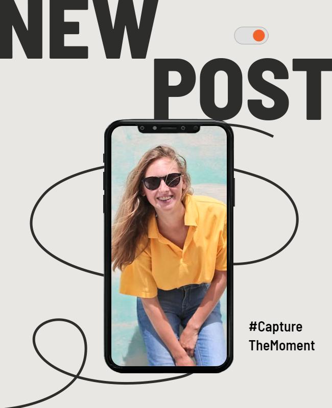 Modern Minimalist Social Media New Post Announcement Poster Template