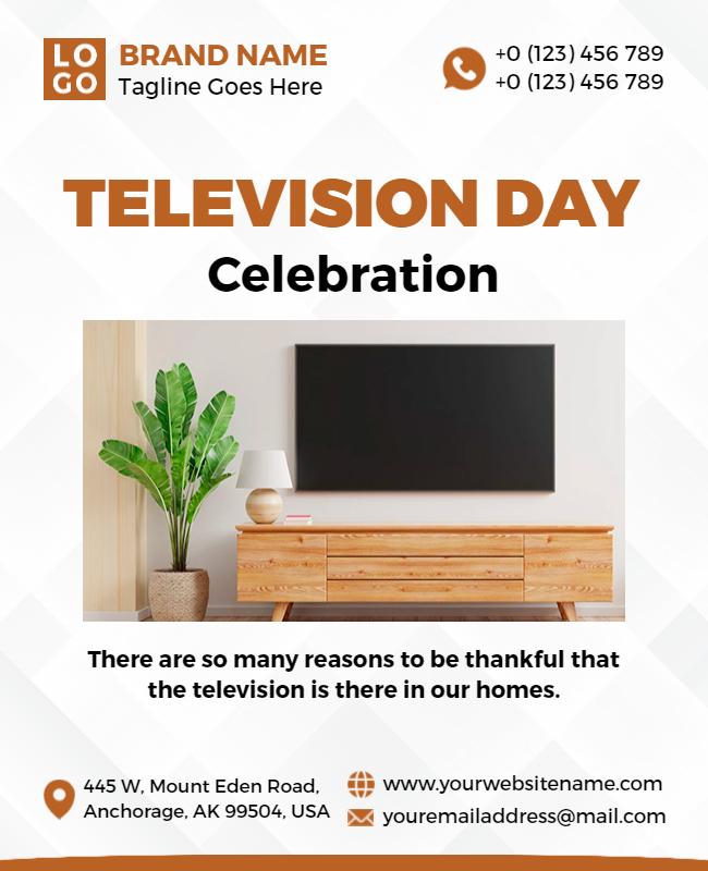 Modern Minimalist Television Day Celebration Poster Template