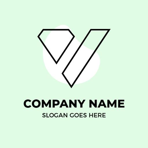 Modern Minimalist V Letter Design with Soft Green Background Logo Template
