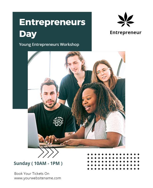 Modern Minimalist Young Entrepreneurs Workshop Poster Template