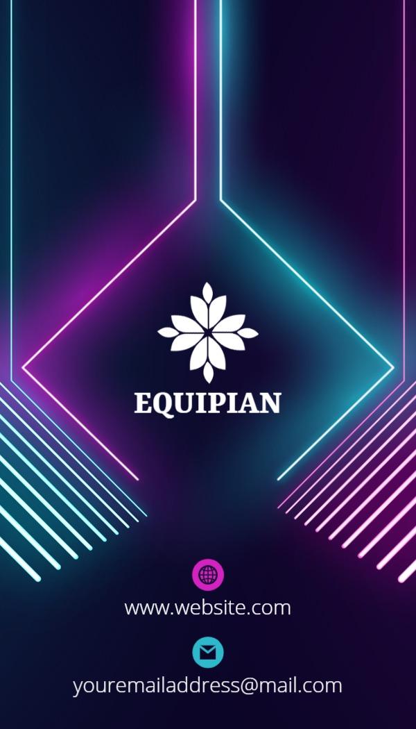 Modern Neon Gradient Vertical Business Card Template