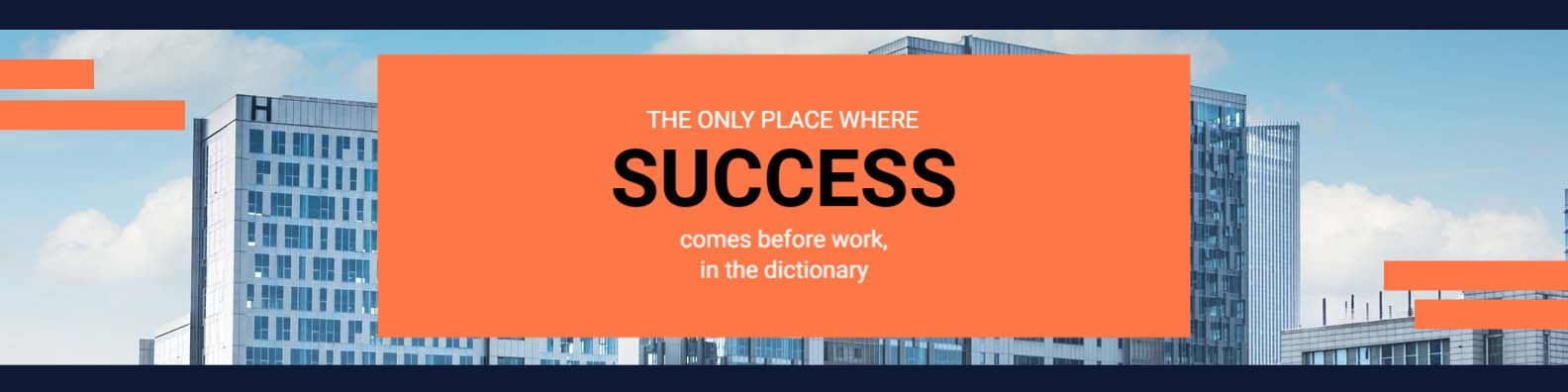 Modern Office Buildings with Success Focus LinkedIn Banner Template