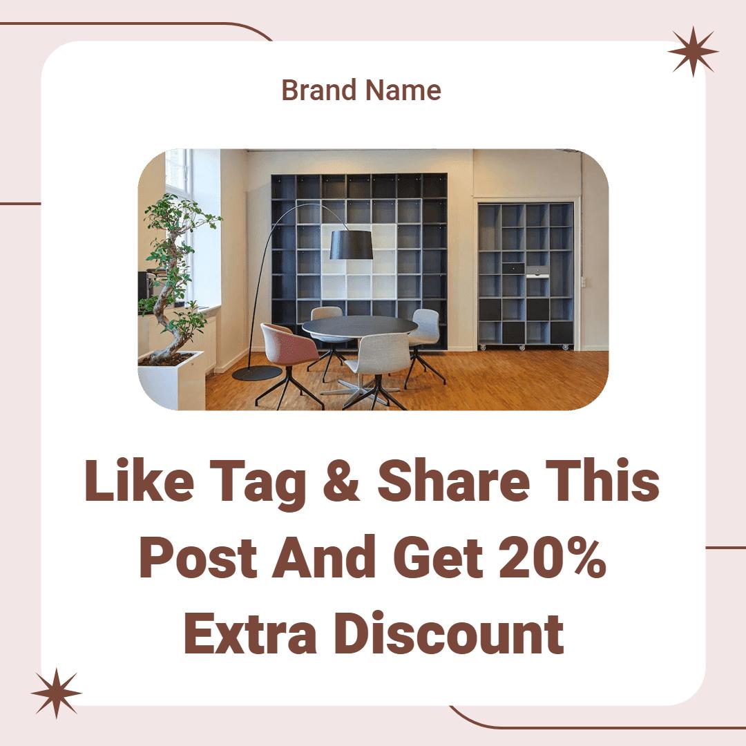 Modern Office Space Promotion with Share Discount Offer Ad Template