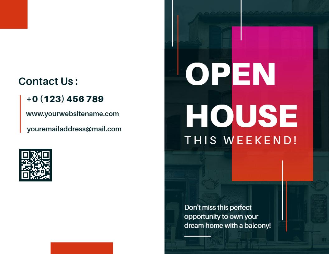 Modern Open House Weekend Real Estate Opportunity Brochure Template