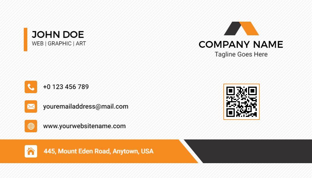 Modern Orange and Black Company Branding Business Card Template