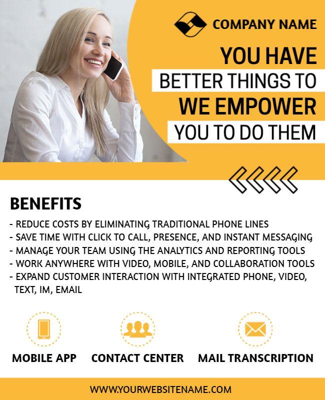 Modern Orange Business Communication Solutions Poster Template