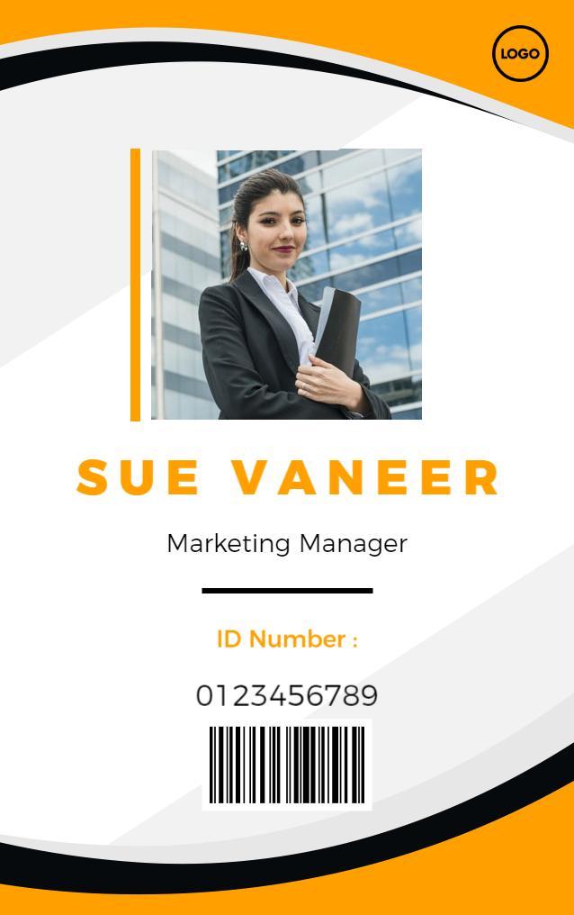 Modern Orange Business Identity Card Template