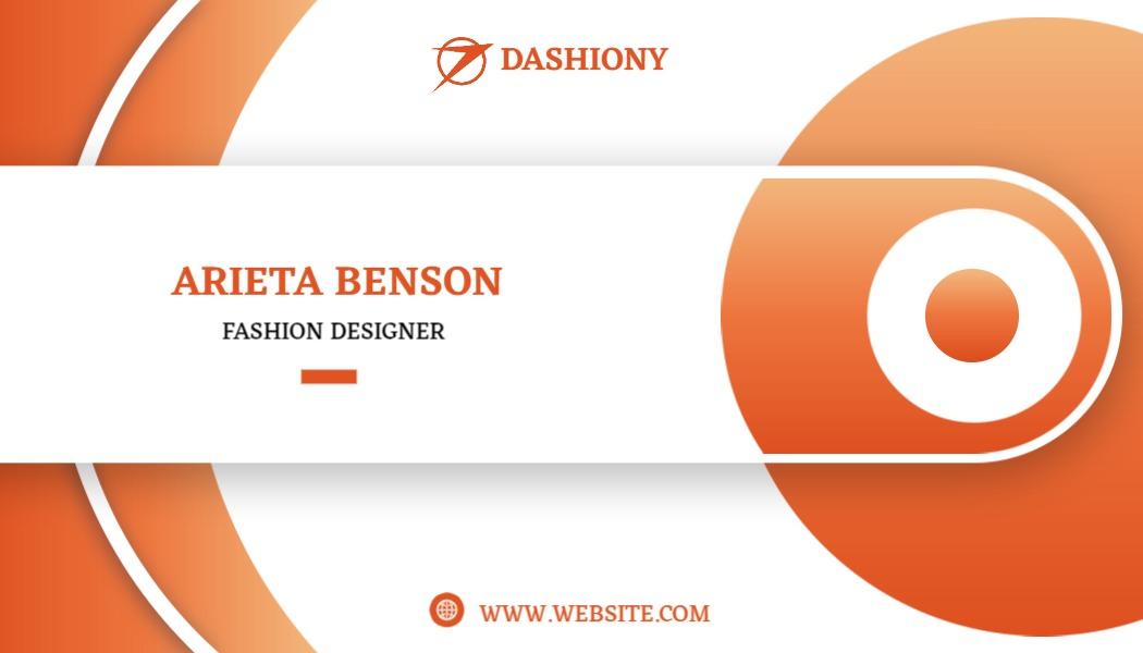 Modern Orange Circles Fashion Designer Business Card Template