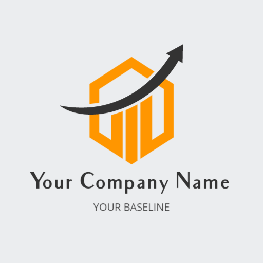 Modern Orange Graphic Symbolizing Business Growth Company Logo Template