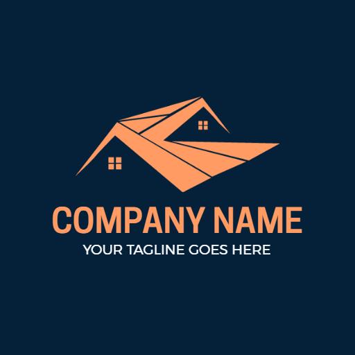 Modern Orange Roof Design for Reliable Roofing Company Logo Template