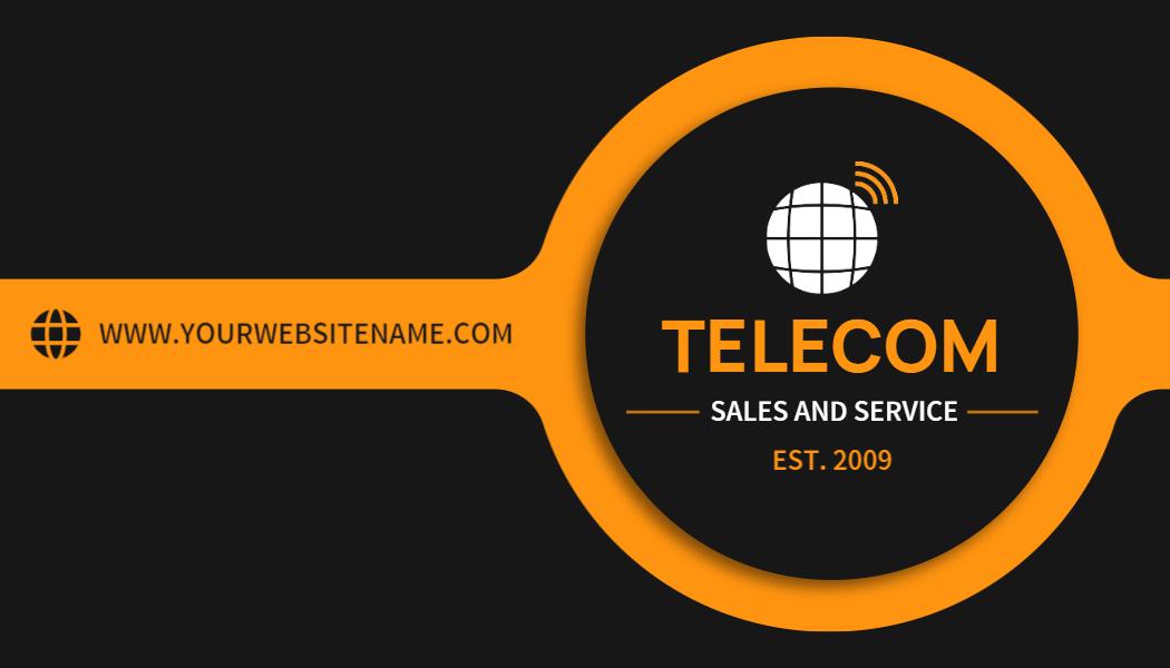 Modern Orange Telecom Sales Visiting Card Template