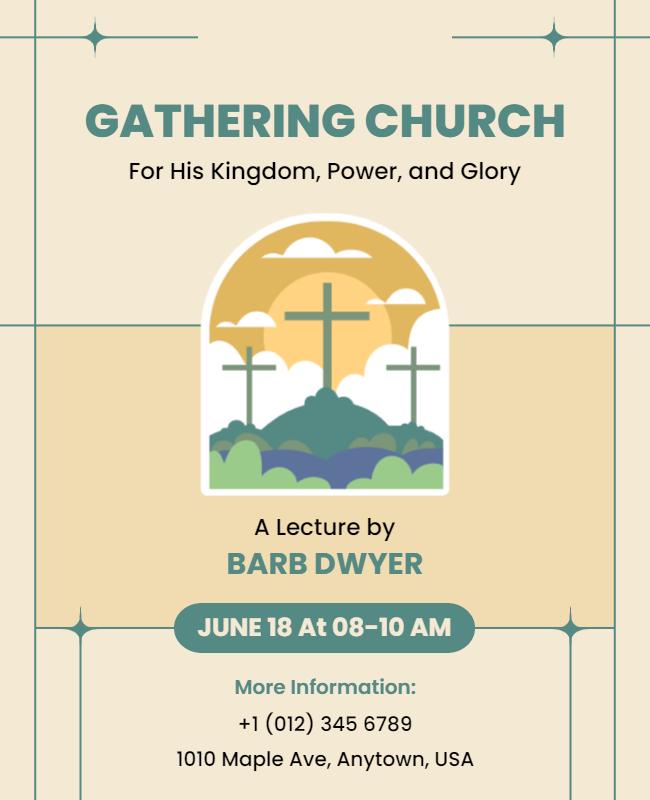Modern Pastel Gathering Church Lecture Poster Template