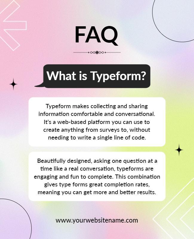 Modern Pastel Gradient FAQ on Typeform Features Poster Template