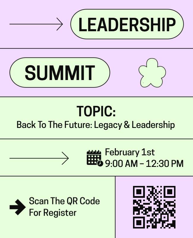 Modern Pastel Leadership Summit Event Registration Poster Template