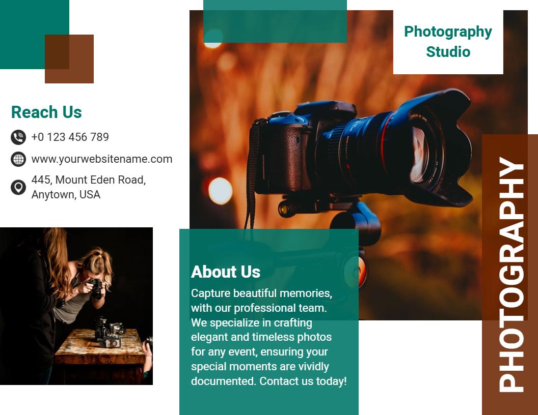 Modern Photography Studio Services and Portfolio Brochure Template