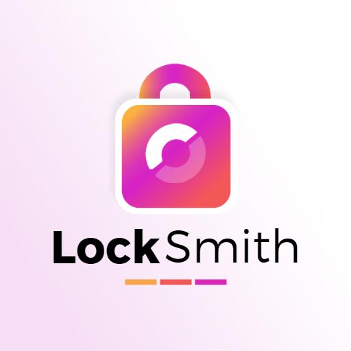 Modern Pink and Purple Padlock Design Representing Locksmith Logo Template