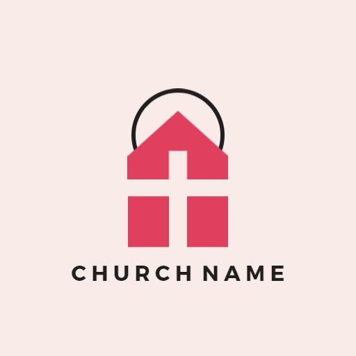 Modern Pink Church Graphic Representing Faith Community Logo Template