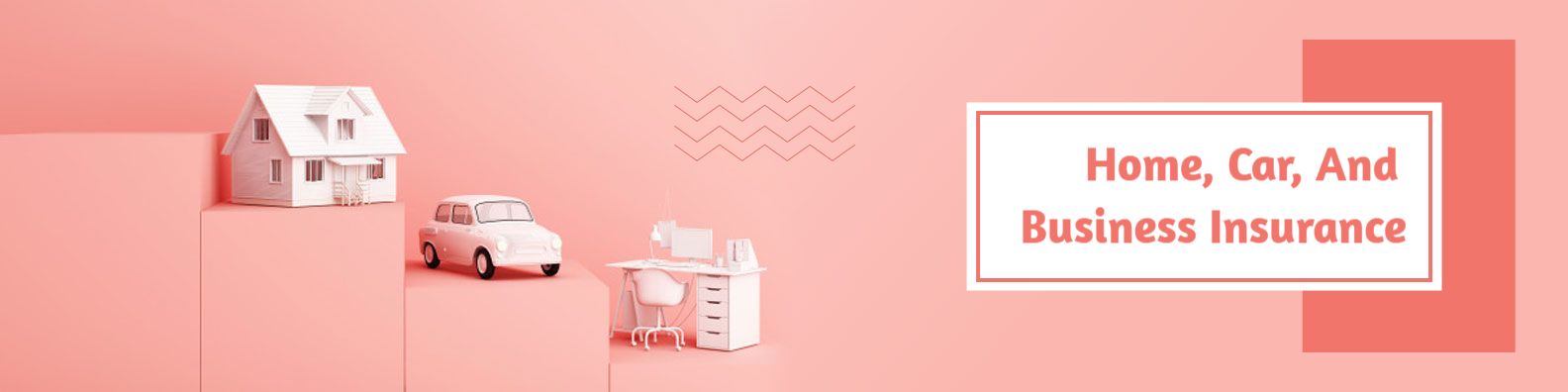 Modern Pink Home Car and Business Insurance LinkedIn Banner Template