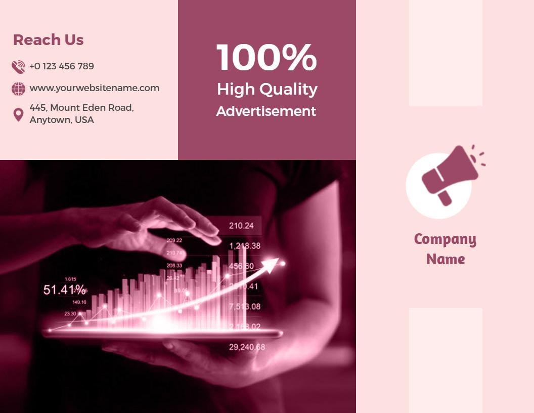 Modern Pink Marketing Advertisement and Services Brochure Template