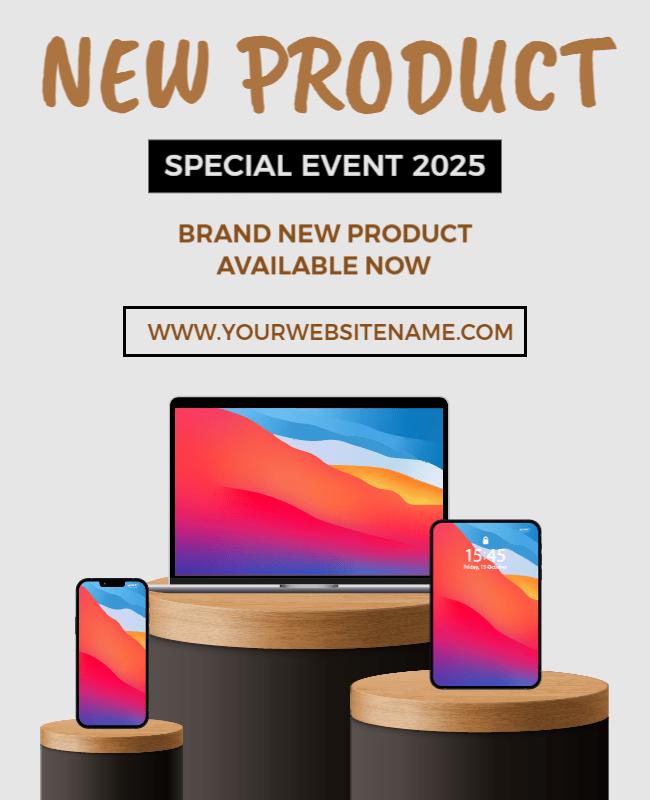 Modern Product Display for Tech Launch Event Flyer Template