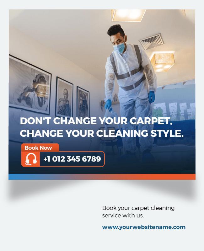 Modern Professional Carpet Cleaning Service Advertisement Poster Template
