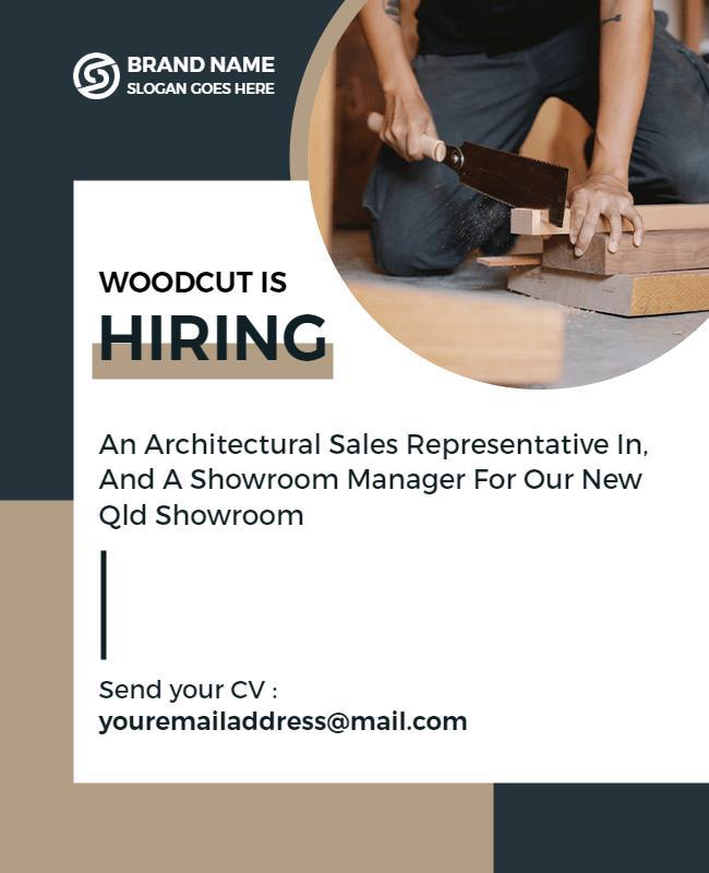 Modern Professional Job Hiring Announcement Poster Template