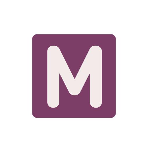 Modern Purple Alphabet Design Featuring Letter M Logo Template