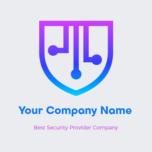 Modern Purple and Blue Shield Design for Security Logo Template
