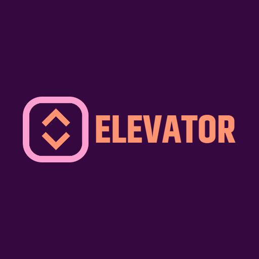 Modern Purple and Pink Elevator System Design Logo Template