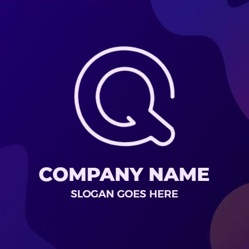 Modern Purple and White Q Letter Design for Branding Logo Template