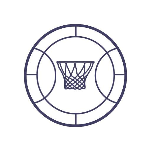 Modern Purple Basketball Icon Showcasing Team Spirit Logo Template