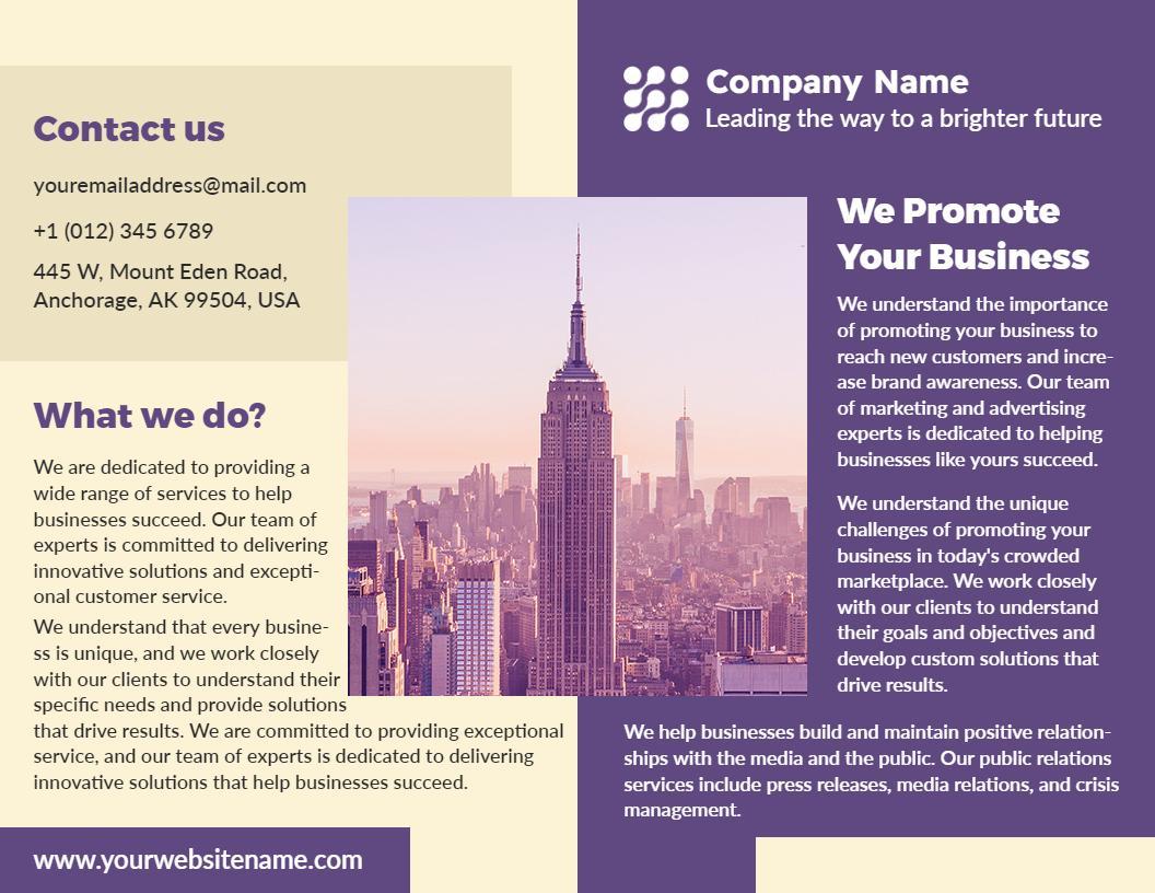 Modern Purple Business Growth and Marketing Company Brochure Template