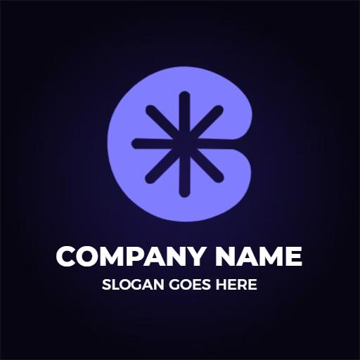 Modern Purple C Letter Design for Branding Logo Template