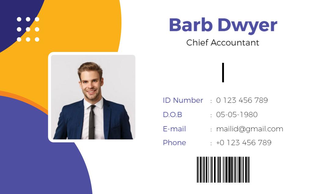 Modern Purple Circular Design Identity Card Template