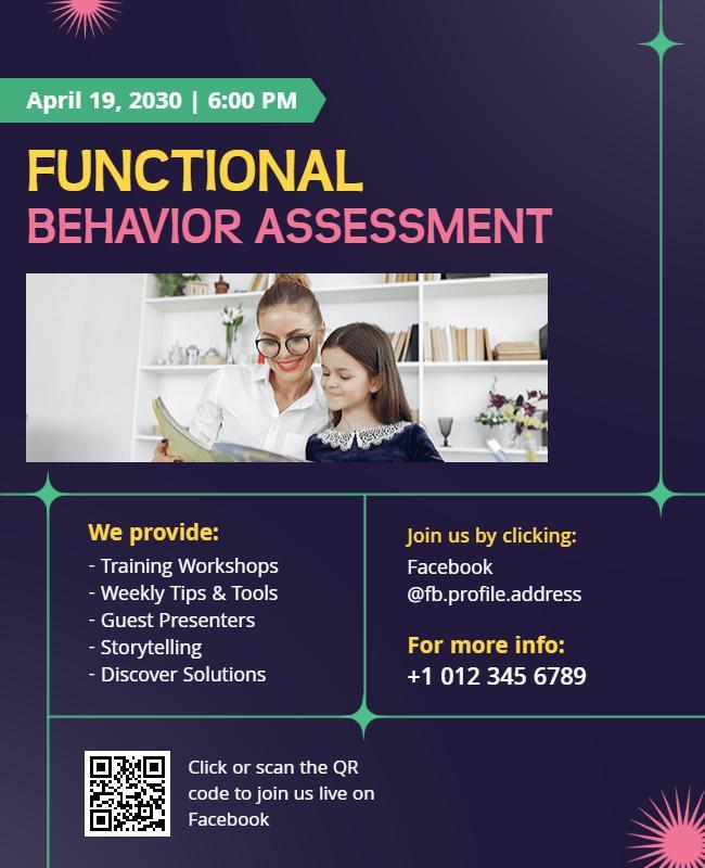 Modern Purple Educational Workshop on Behavior Assessment Poster Template
