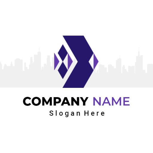 Modern Purple Geometric Design for Dynamic Company Logo Template
