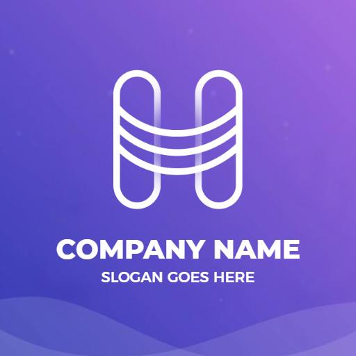 Modern Purple Gradient H Letter Design for Unique Branding Logo Template