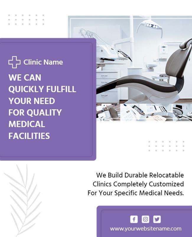 Modern Purple Medical Facility Customization Poster Template