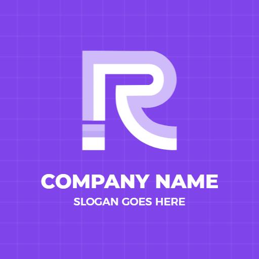 Modern Purple R Letter Design Emphasizing Brand Identity Logo Template