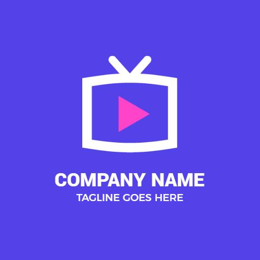 Modern Purple Television Design for Engaging IPTV Logo Template