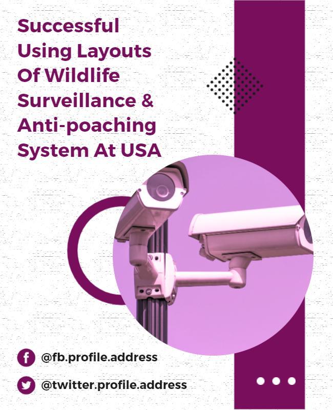 Modern Purple Wildlife Surveillance and Anti-Poaching System Poster Template