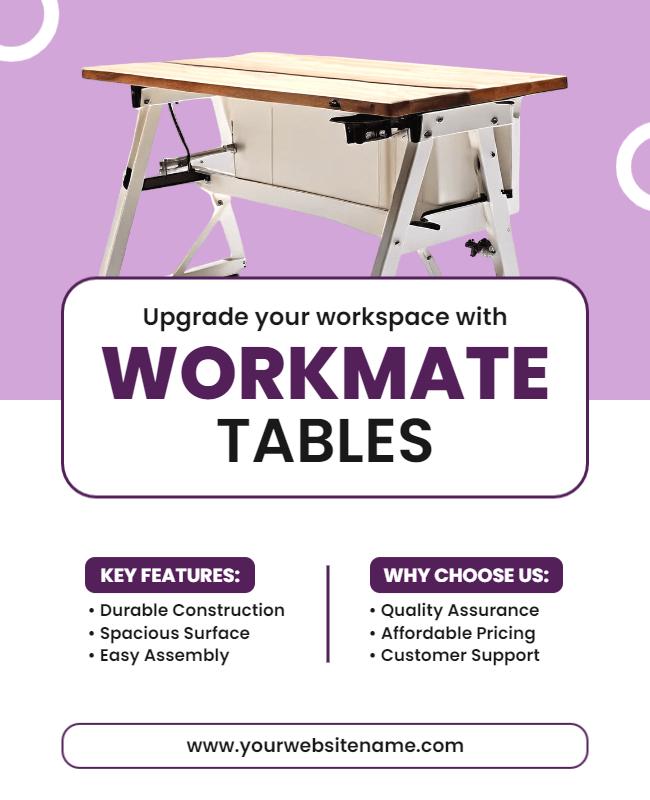 Modern Purple Workspace Upgrade Workmate Tables Poster Template